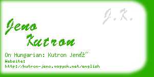 jeno kutron business card